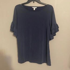 Ruffle sleeve work top